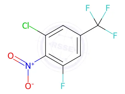 Chemical structure of Benzene, 1-chloro-3-fluoro-2-nitro-5-(trifluoromethyl)-