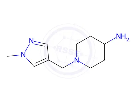 Chemical structure of 1-((1-Methyl-1H-pyrazol-4-yl)methyl)piperidin-4-amine