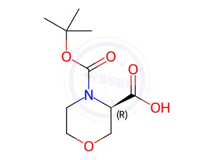 Chemical structure of 4-Boc-3(R)-morpholinecarboxylic acid