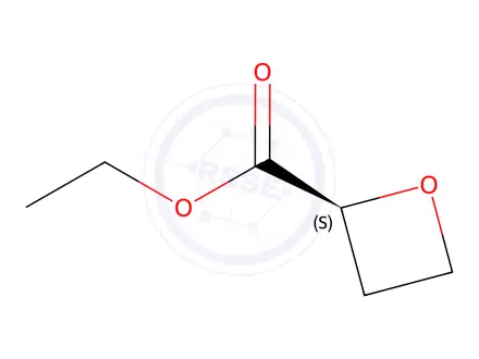 Chemical structure of 2-Oxetanecarboxylic acid, ethyl ester, (2S)-