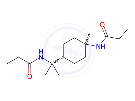 Chemical structure of N-[1-Methyl-1-[4-methyl-4-[(1-oxopropyl)amino]cyclohexyl]ethyl]propanamide