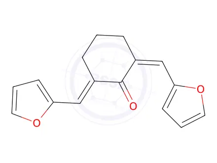 Chemical structure of 2,6-Bis(furan-2-ylmethylene)cyclohexan-1-one