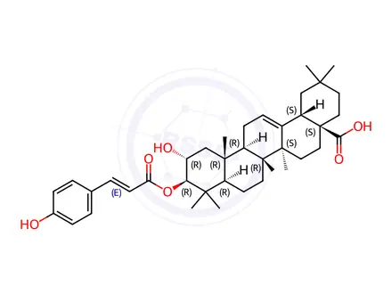 Chemical structure of 3-beta-O-(trans-p-Coumaroyl)maslinic acid