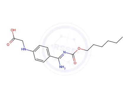 Chemical structure of (4-(N-((Hexyloxy)carbonyl)carbamimidoyl)phenyl)glycine