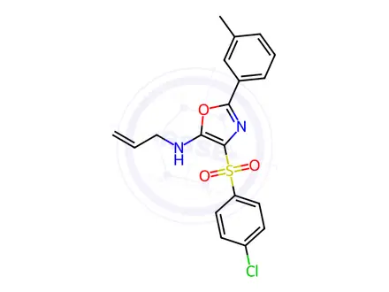Chemical structure of N-Allyl-4-((4-chlorophenyl)sulfonyl)-2-(m-tolyl)oxazol-5-amine