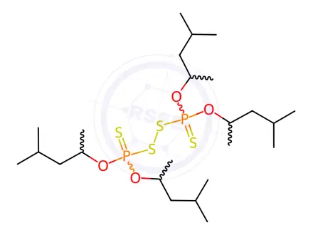 Chemical structure of O,O,O',O'-tetrakis(1,3-dimethylbutyl) tetrathioperoxydiphosphorate