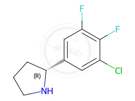 Chemical structure of Pyrrolidine, 2-(3-chloro-4,5-difluorophenyl)-, (2R)-