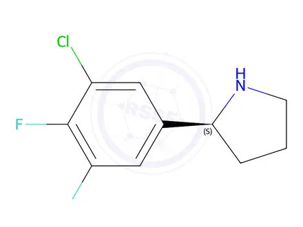 Chemical structure of (S)-2-(3-chloro-4,5-difluorophenyl)pyrrolidine