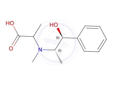 Chemical structure of 2-{[(1S,2S)-1-hydroxy-1-phenylpropan-2-yl](methyl)amino}propanoic acid