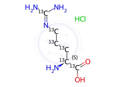 Chemical structure of L-Arginine HCl-[13C6]