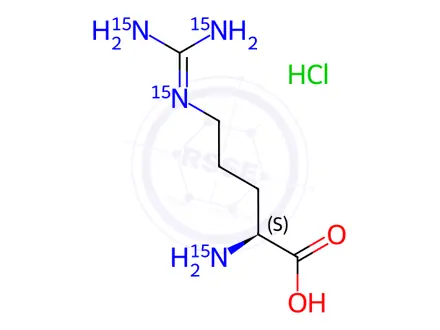 Chemical structure of L-Arginine-15N4 Hydrochloride