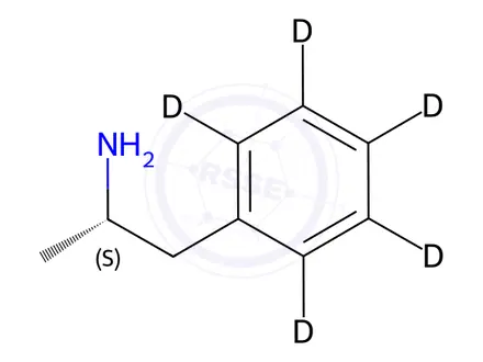Chemical structure of Dextroamphetamine-d5 HCL
