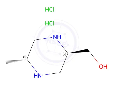 Chemical structure of 2-Piperazinemethanol, 5-methyl-, (2R,5R)-di2-Piperazinemethanol, 5-methyl-, (2R,5R)-dihydrochloridehydrochloride
