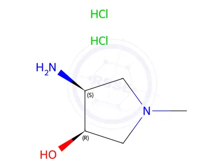 Chemical structure of (3R,4S)-rel-4-amino-1-methylpyrrolidin-3-ol dihydrochloride