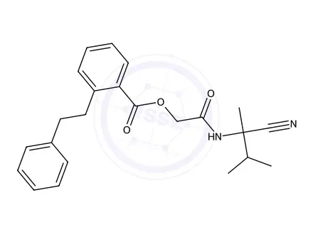 Chemical structure of 2-((2-Cyano-3-methylbutan-2-yl)amino)-2-oxoethyl 2-phenethylbenzoate