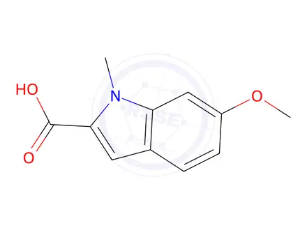 Chemical structure of 6-methoxy-1-methyl-1H-indole-2-carboxylic Acid