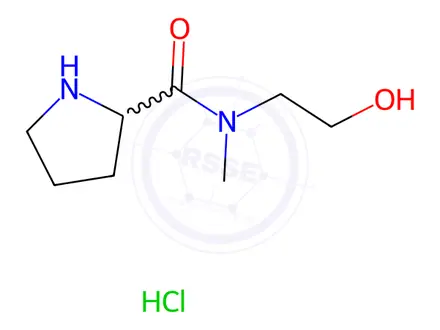 Chemical structure of N-(2-Hydroxyethyl)-N-methyl-2-pyrrolidinecarboxamide hydrochloride