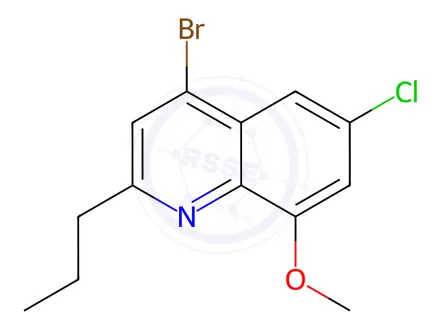 Chemical structure of 4-Bromo-6-chloro-8-methoxy-2-propylquinoline