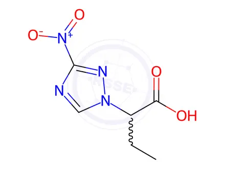 Chemical structure of 2-(3-nitro-1H-1,2,4-triazol-1-yl)butanoic acid