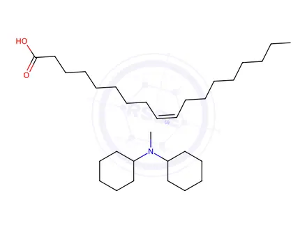 Chemical structure of oleic acid, compound with N-methyldicyclohexylamine (1:1)