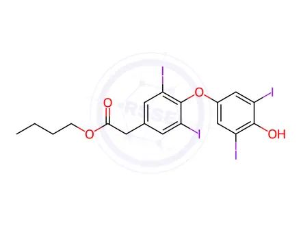 Chemical structure of 3,5,3’,5’-Tetraiodo Thyroacetic Acid n-Butyl Ester