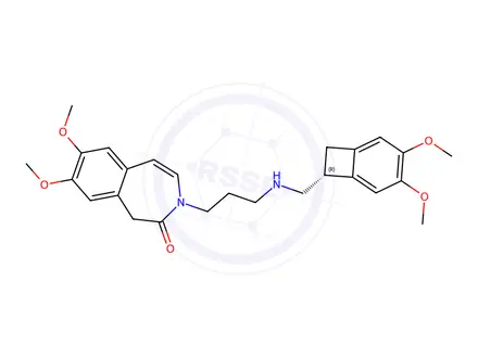 Chemical structure of (R)-3-(3-(((3,4-dimethoxybicyclo[4.2.0]octa-1(6),2,4-trien-7-yl)methyl)amino)propyl)-7,8-dimethoxy-1H-benzo[d]azepin-2(3H)-one