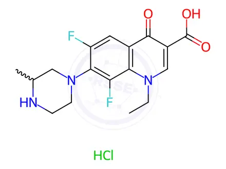Chemical structure of Lomefloxacin hydrochloride