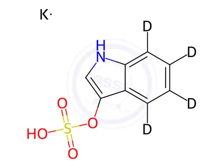 Chemical structure of 3-Indoxyl Sulfate-d4 Potassium Salt