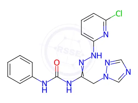 Chemical structure of 3-[(1Z)-1-[2-(6-Chloropyridin-2-yl)hydrazin-1-yl]-2-(1H-1,2,4-triazol-1-yl)ethylidene]-1-phenylurea
