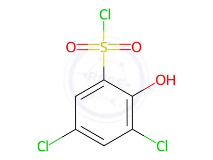 Chemical structure of 3,5-Dichloro-2-Hydroxybenzene-1-Sulfonyl Chloride