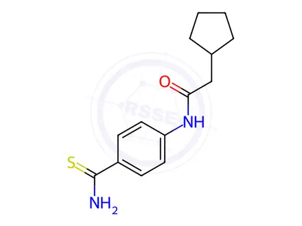 Chemical structure of N-(4-Carbamothioylphenyl)-2-cyclopentylacetamide