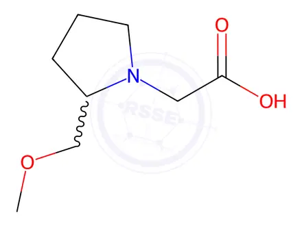 Chemical structure of 2-(2-(Methoxymethyl)pyrrolidin-1-yl)acetic acid