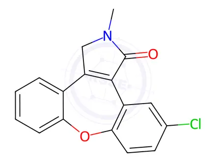 Chemical structure of 11-Chloro-2-methyl-2,3-dihydro-1H-dibenzo[2,3:6,7]oxepino[4,5-c]pyrrol-1-one