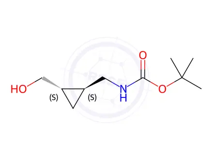 Chemical structure of tert-Butyl (((1S,2S)-2-(hydroxymethyl)cyclopropyl)methyl)carbamate