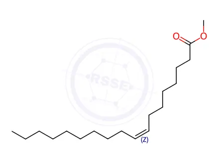 Chemical structure of 8-Octadecenoic acid, methyl ester, (8Z)-