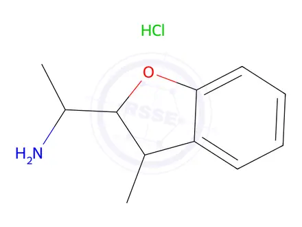 Chemical structure of 1-(3-Methyl-2,3-dihydro-1-benzofuran-2-yl)ethan-1-amine hydrochloride