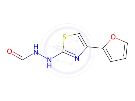 Chemical structure of N'-[4-(2-Furyl)-2-thiazolyl]formhydrazide