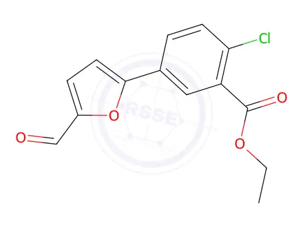 Chemical structure of Ethyl 2-Chloro-5-(5-formylfuran-2-yl)benzoate