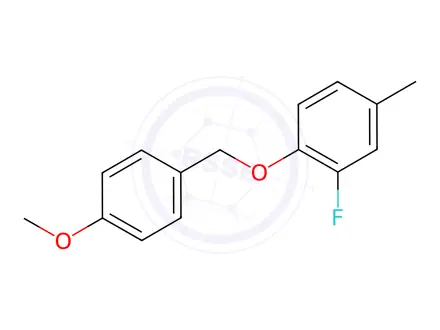 Chemical structure of Benzene, 2-fluoro-1-[(4-methoxyphenyl)methoxy]-4-methyl-
