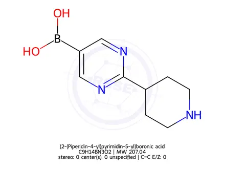 Chemical structure of (2-(Piperidin-4-yl)pyrimidin-5-yl)boronic acid