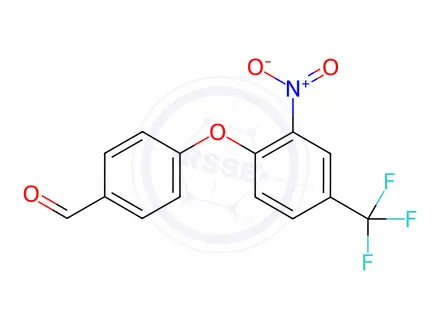 Chemical structure of 4-[2-Nitro-4-(trifluoromethyl)phenoxy]benzaldehyde