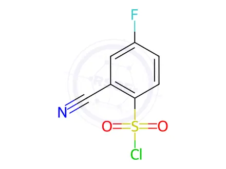 Chemical structure of 2-Cyano-4-fluorobenzene-1-sulfonyl chloride