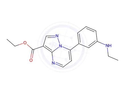 Chemical structure of Ethyl7-[3-(ethylamino)phenyl]pyrazolo[1,5-a]pyrimidin-3-carboxylate