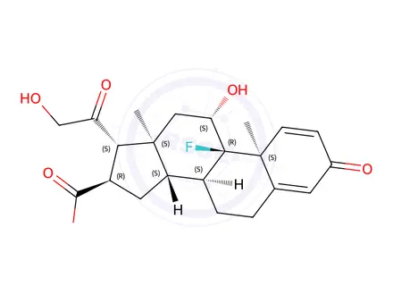 Chemical structure of methyl 9-fluoroprednisolone-16-carboxylate