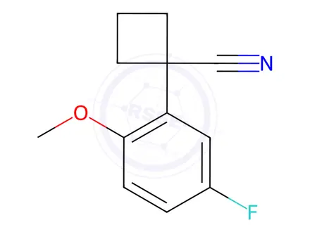 Chemical structure of 1-(5-fluoro-2-methoxyphenyl)cyclobutane-1-carbonitrile