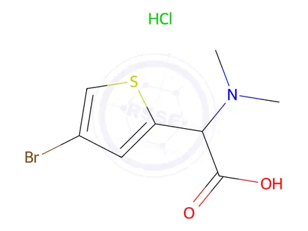 Chemical structure of 2-(4-Bromothiophen-2-yl)-2-(dimethylamino)acetic acid hydrochloride