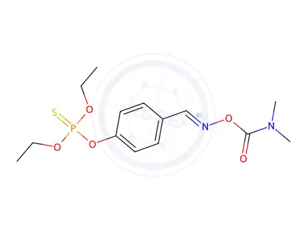 Chemical structure of Phosphorothioic acid, O,O-diethyl O-(4-(((((dimethylamino)carbonyl)oxy)imino)methyl)phenyl) ester
