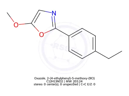 Chemical structure of Oxazole, 2-(4-ethylphenyl)-5-methoxy-(9CI)