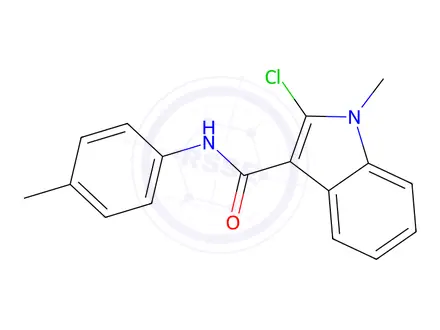 Chemical structure of 2-chloro-1-methyl-N-(4-methylphenyl)-1H-indole-3-carboxamide 478043-54-8 KS-0000382D