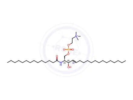 Chemical structure of 14:0 SM (d18:1/14:0)